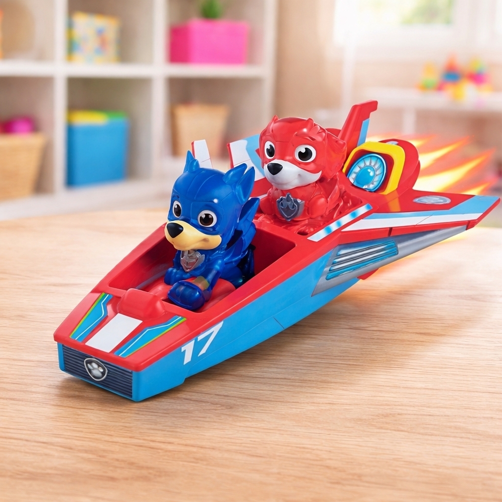 PAW Patrol Mighty Pups Super Paws Mini Jet Playset w/‎ 2 Figures Spin Master NEW